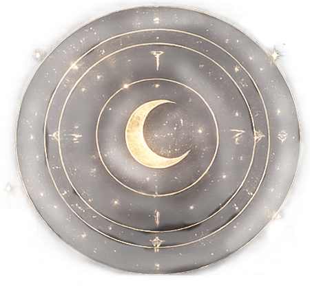 Moon with cryptic symbols